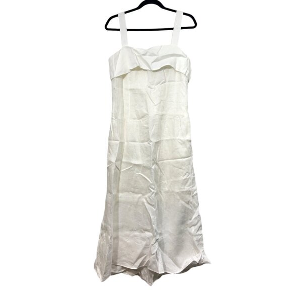 Luxely Norstroms Huxely Sleeveless Hi Lo Midi Dress Cloud Dancer WHite Size 10 - Picture 1 of 4
